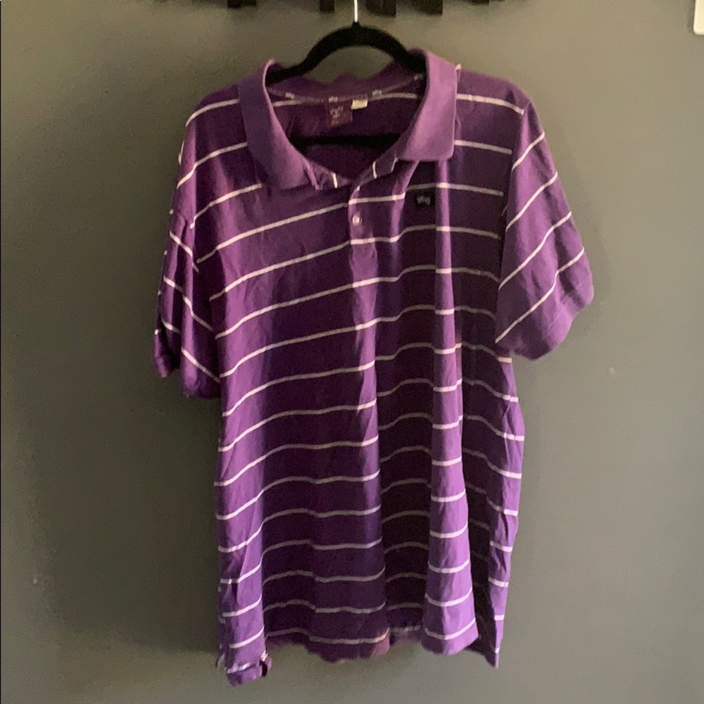 Purple and white striped LRG polo